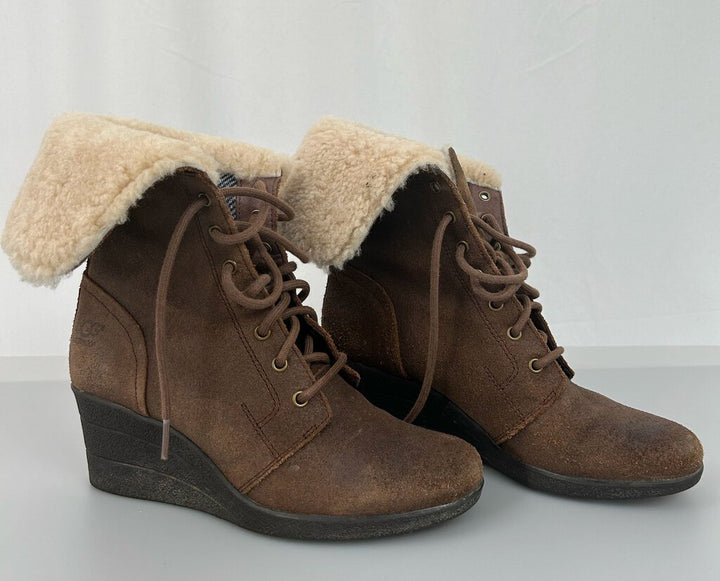 UGG shearling wedge waterproof boots (size 7)