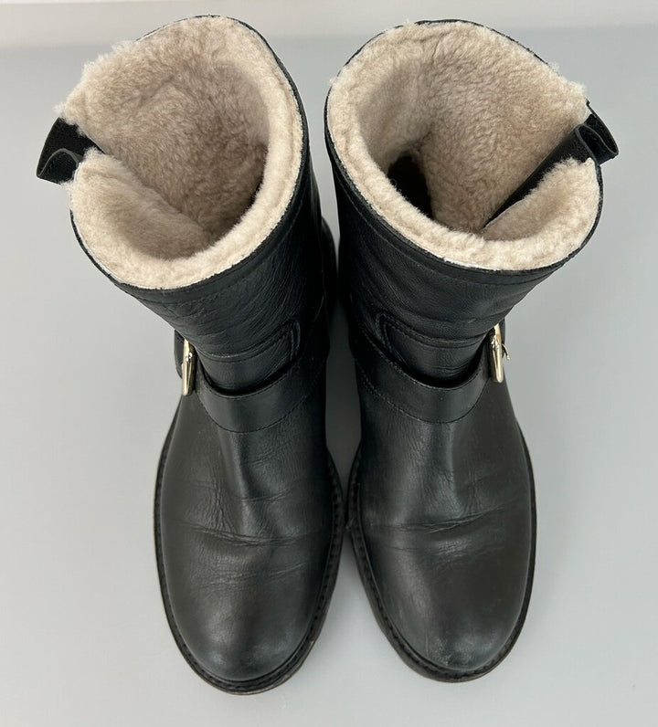 Jimmy Choo sherpa lined moto boots (size 37)