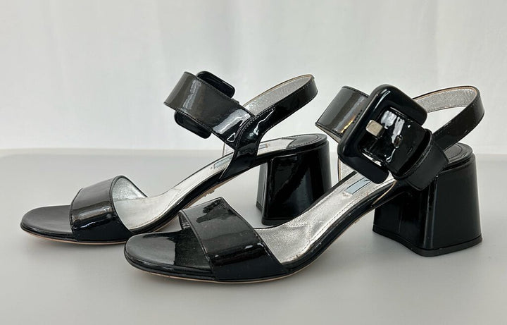 Prada patent block heel sandal (as is, size 37.5)