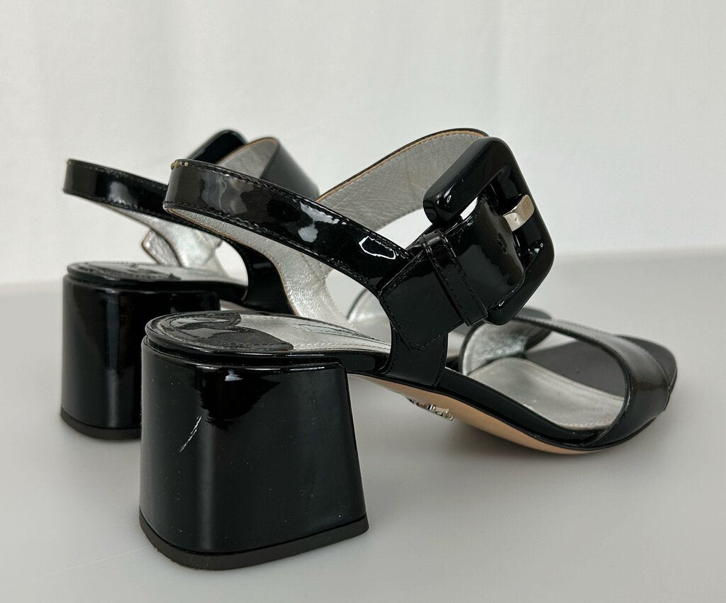 Prada patent block heel sandal (as is, size 37.5)