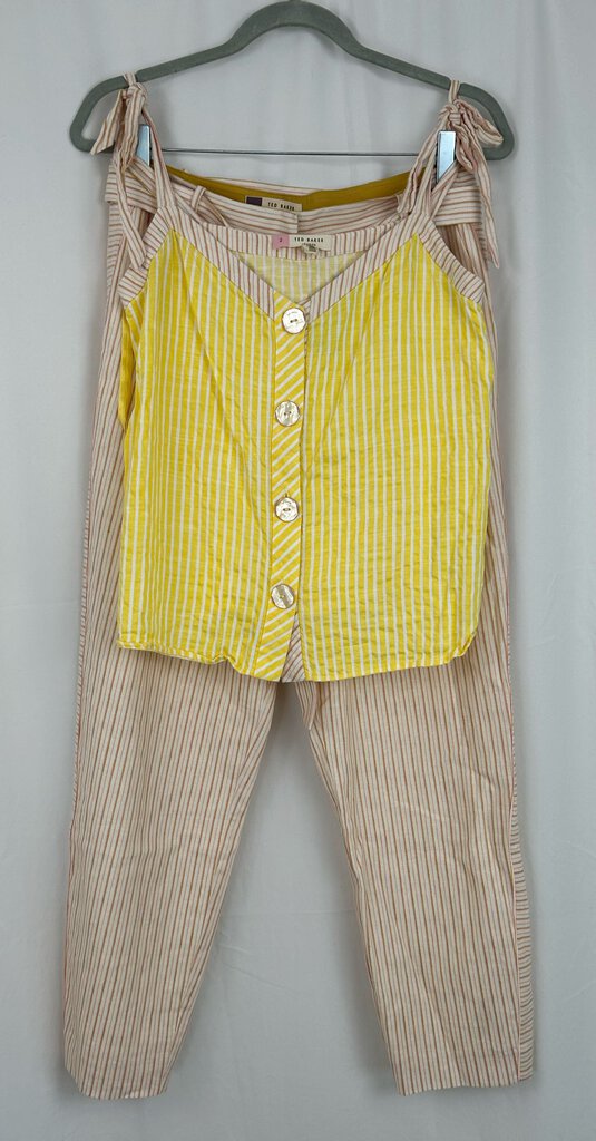 Ted Baker 2PC spring striped tank & pants (M)