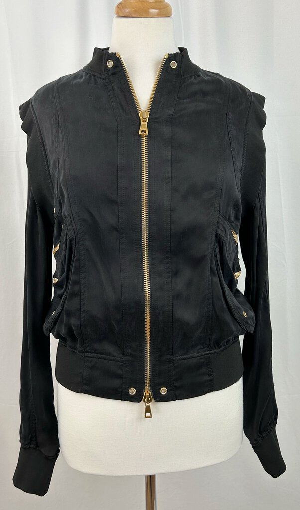 Balmain silky bomber w/gold hardware (size 36)