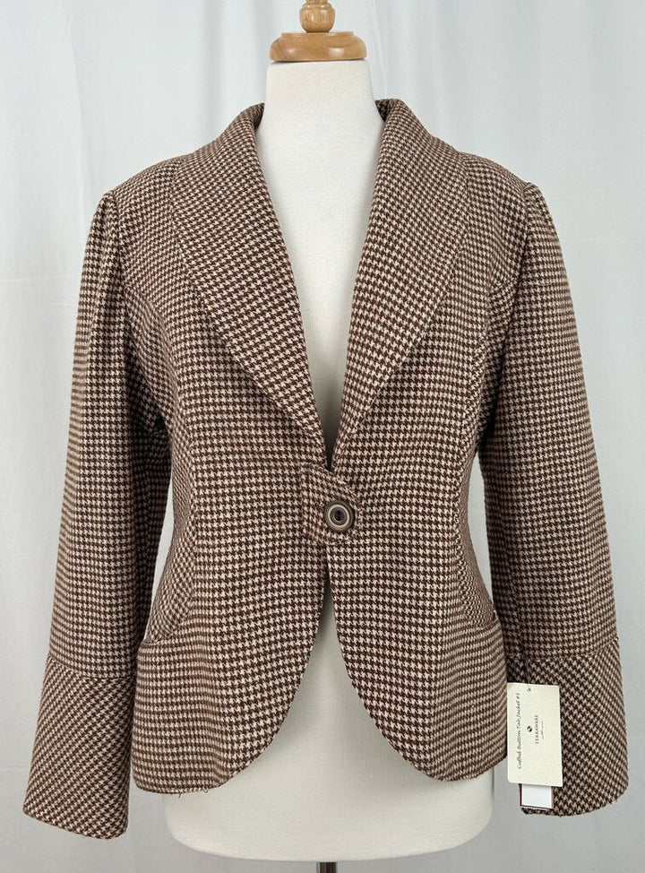 Terraware NWT check tab button blazer (M)