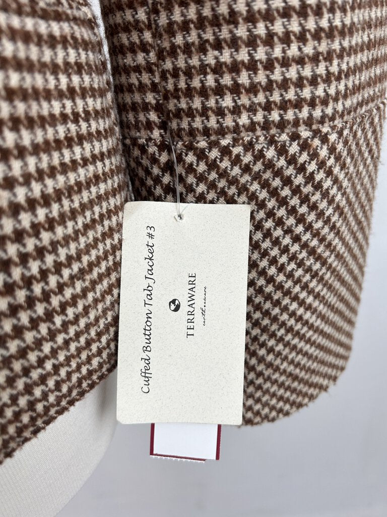 Terraware NWT check tab button blazer (M)