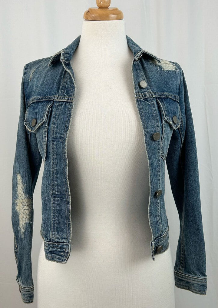 All Saints destructed denim jacket (XS)