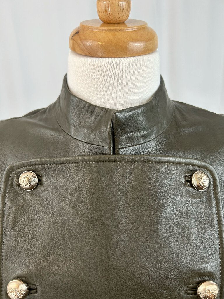 Marciano military style leather jacket (M)