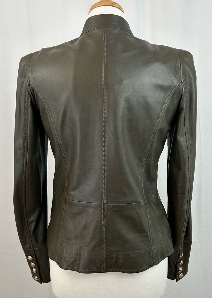 Marciano military style leather jacket (M)