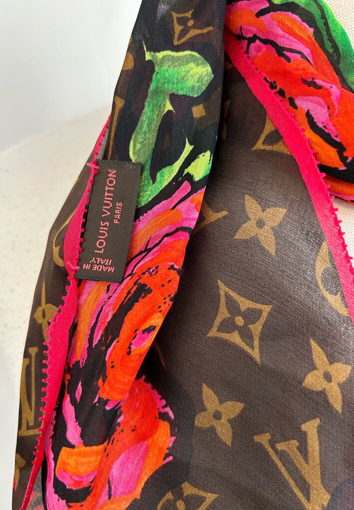 Louis Vuitton monogram roses scarf