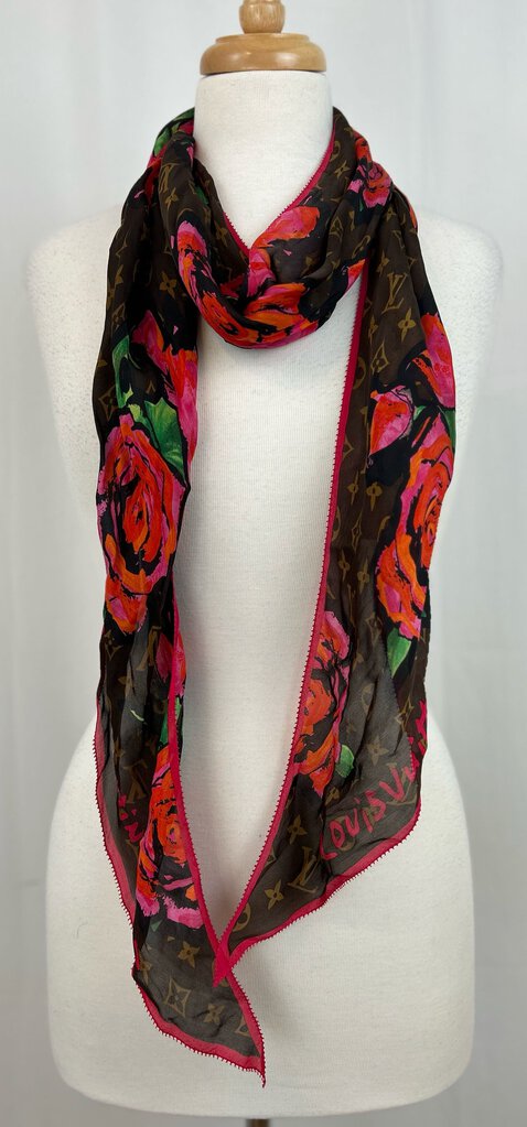 Louis Vuitton monogram roses scarf