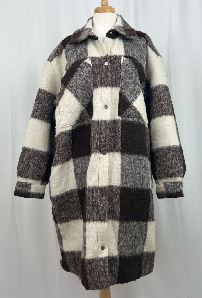 Abercrombie & Fitch NWT fuzzy plaid jacket (XL)