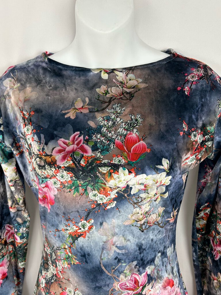 Sooley velvet floral print dress (S)