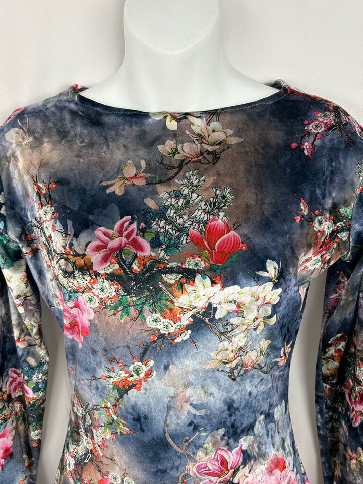 Sooley velvet floral print dress (S)