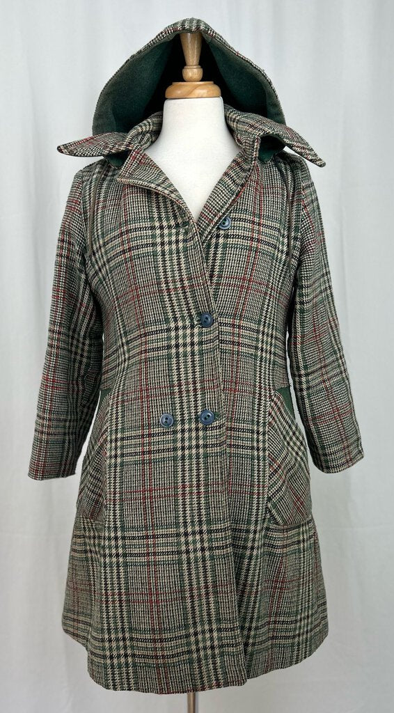 Vintage tweed hooded jacket (S)