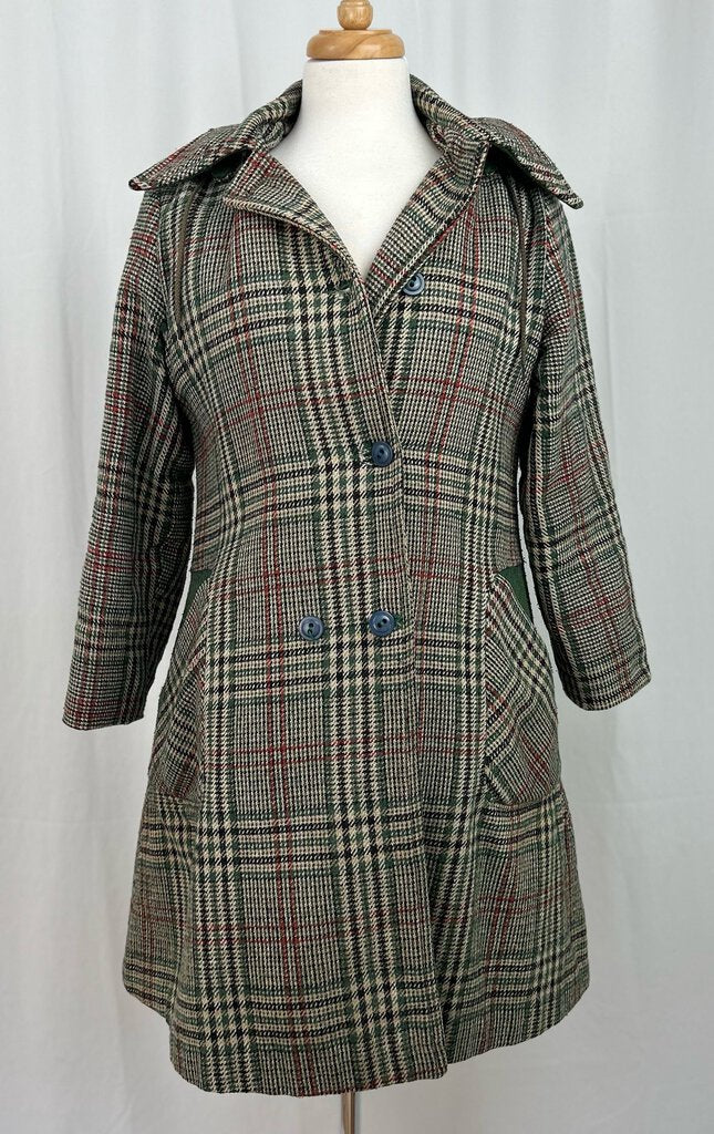 Vintage tweed hooded jacket (S)