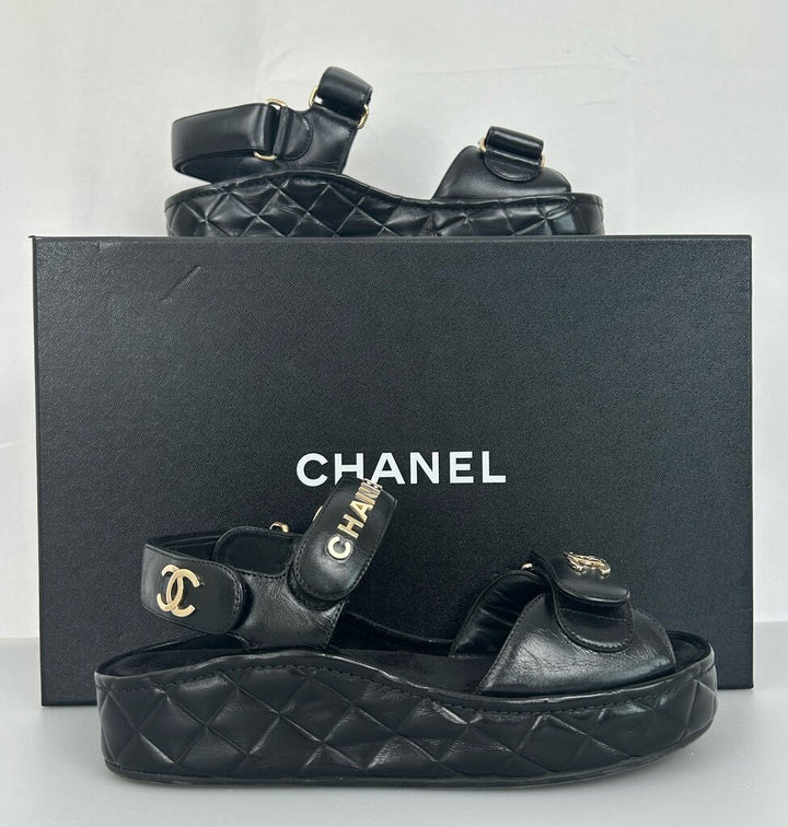 Chanel quilted flatform sandal (size 35)