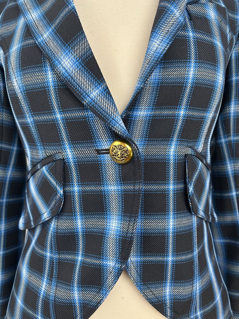 Smythe plaid single button blazer (size 4)
