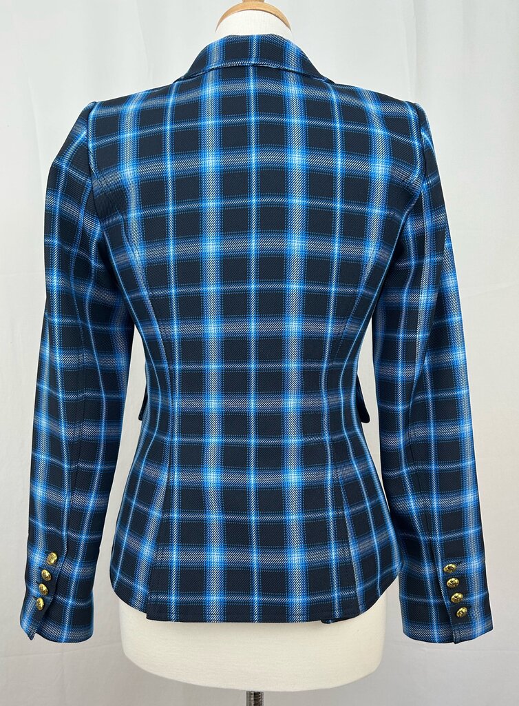 Smythe plaid single button blazer (size 4)
