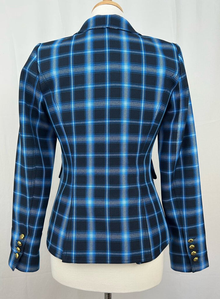 Smythe plaid single button blazer (size 4)