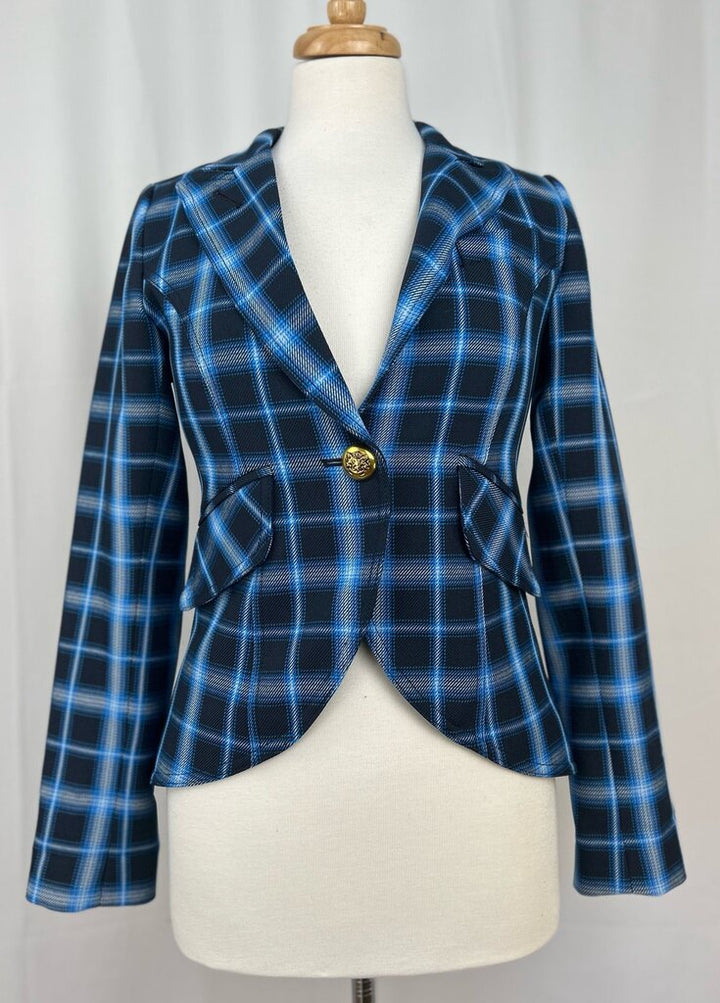 Smythe plaid single button blazer (size 4)