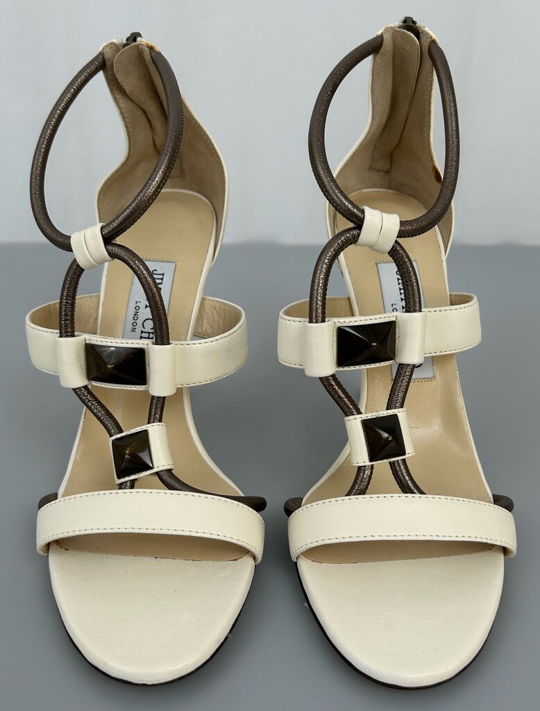 Jimmy Choo strappy bronze heel (size 38)