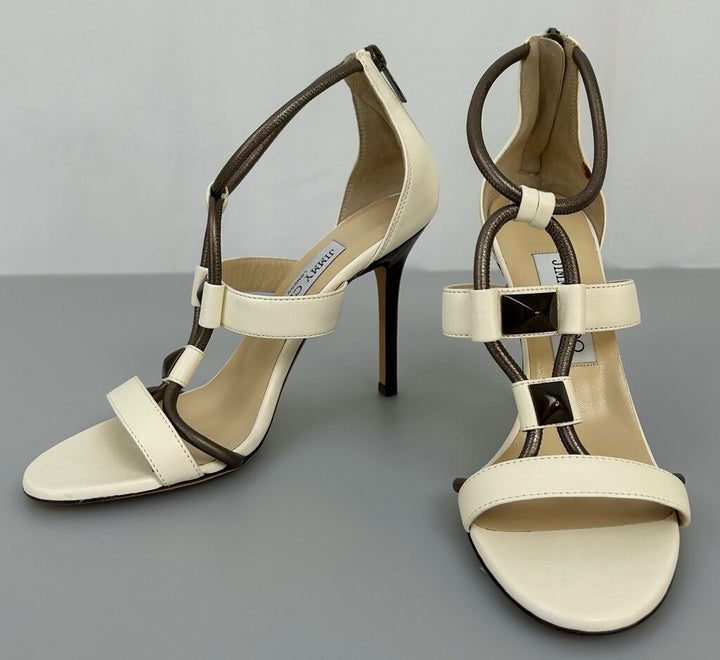Jimmy Choo strappy bronze heel (size 38)