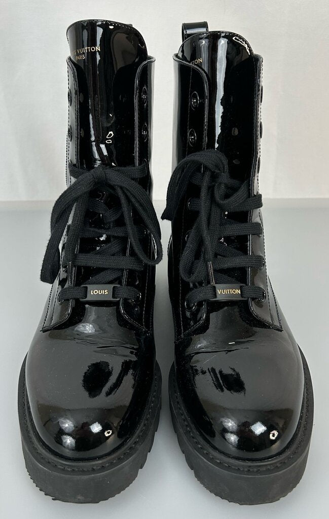 Louis Vuitton Patent Territory Ranger boot (size 8.5-9)