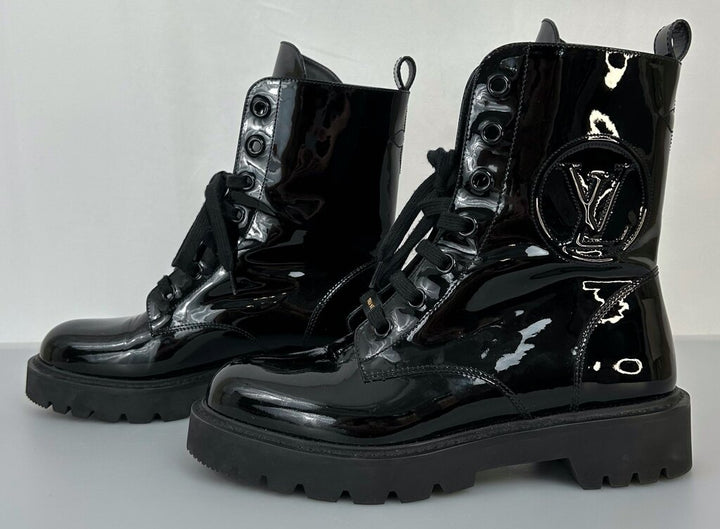 Louis Vuitton Patent Territory Ranger boot (size 8.5-9)