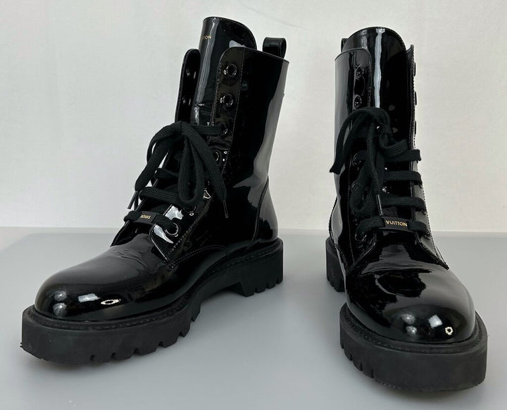 Louis Vuitton Patent Territory Ranger boot (size 8.5-9)
