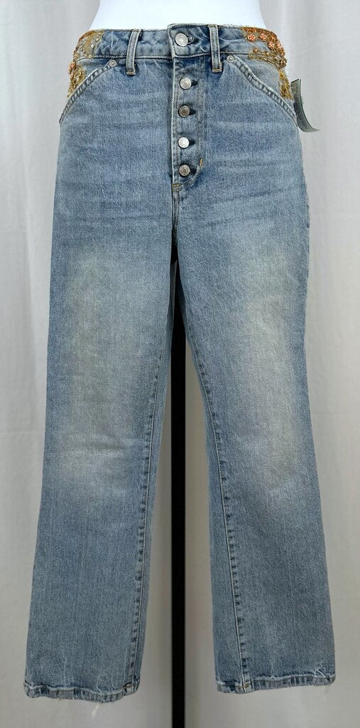 We The Free lace/sequin straight ankle jean (size 27)