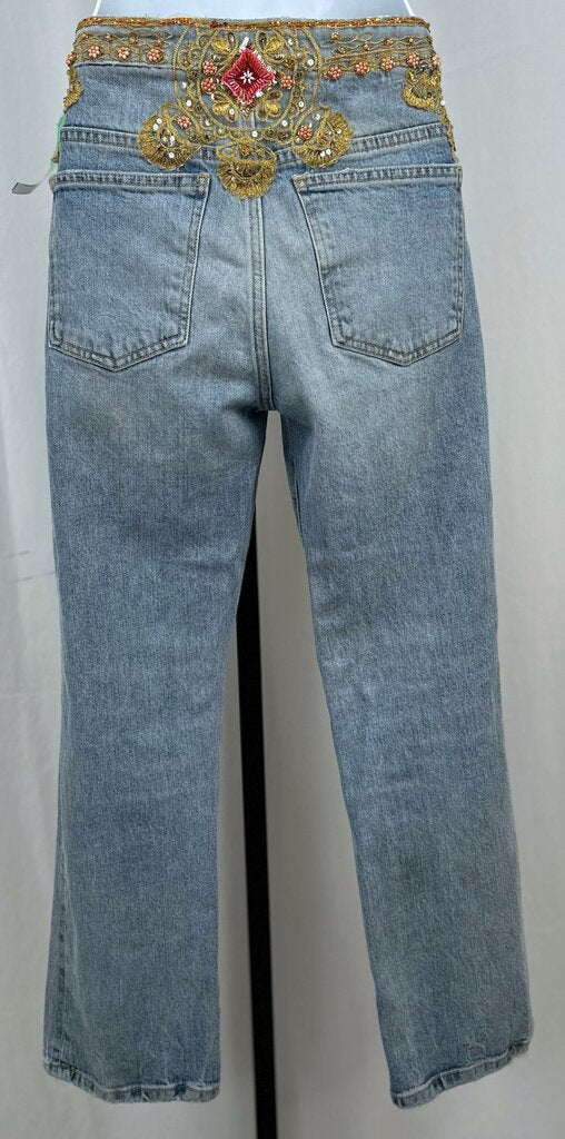 We The Free lace/sequin straight ankle jean (size 27)