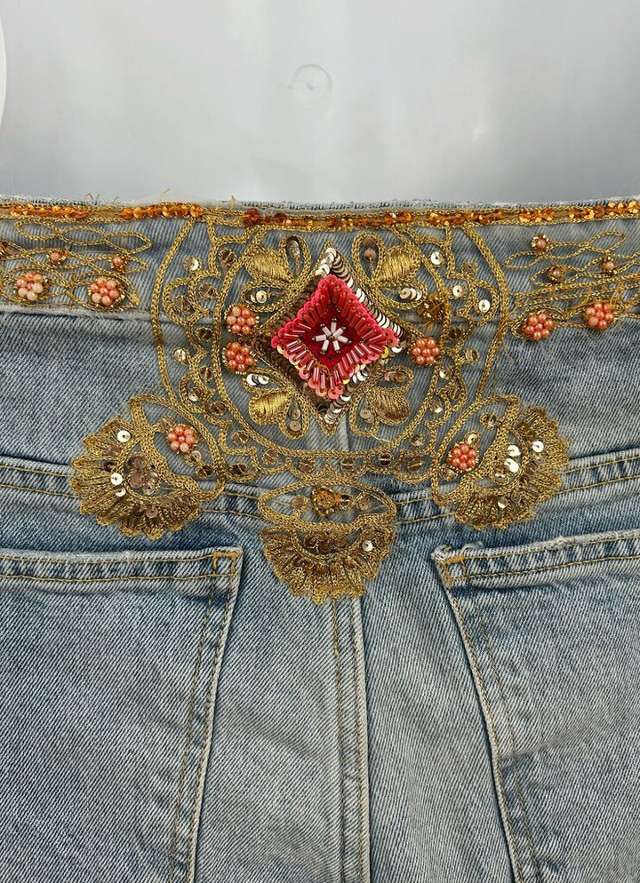 We The Free lace/sequin straight ankle jean (size 27)