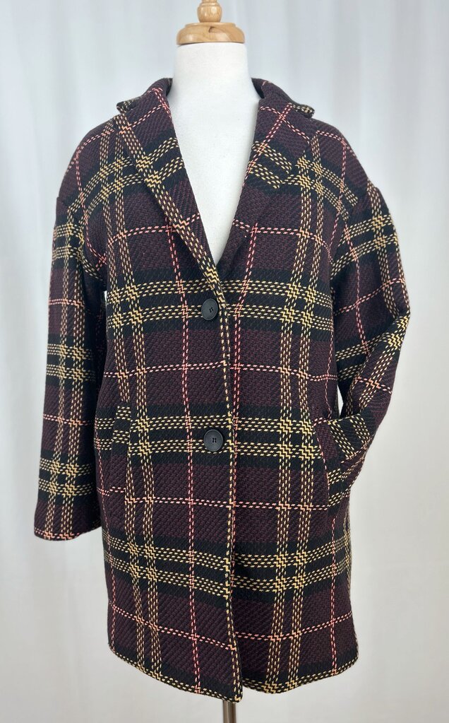 Stradivarius oversized plaid jacket (XS)