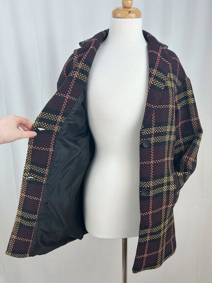 Stradivarius oversized plaid jacket (XS)