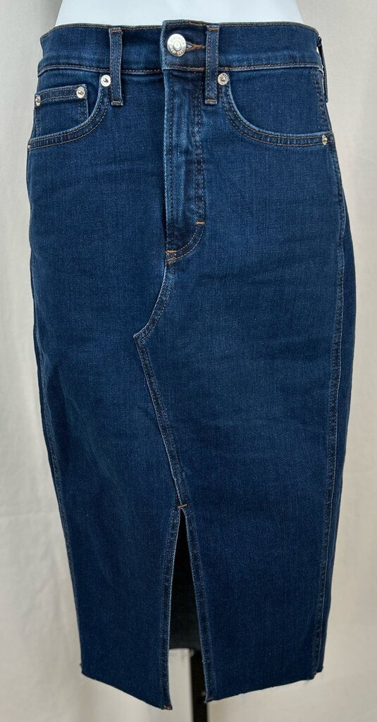 Veronica Beard Denim "Breves" pencil midi skirt (XS)