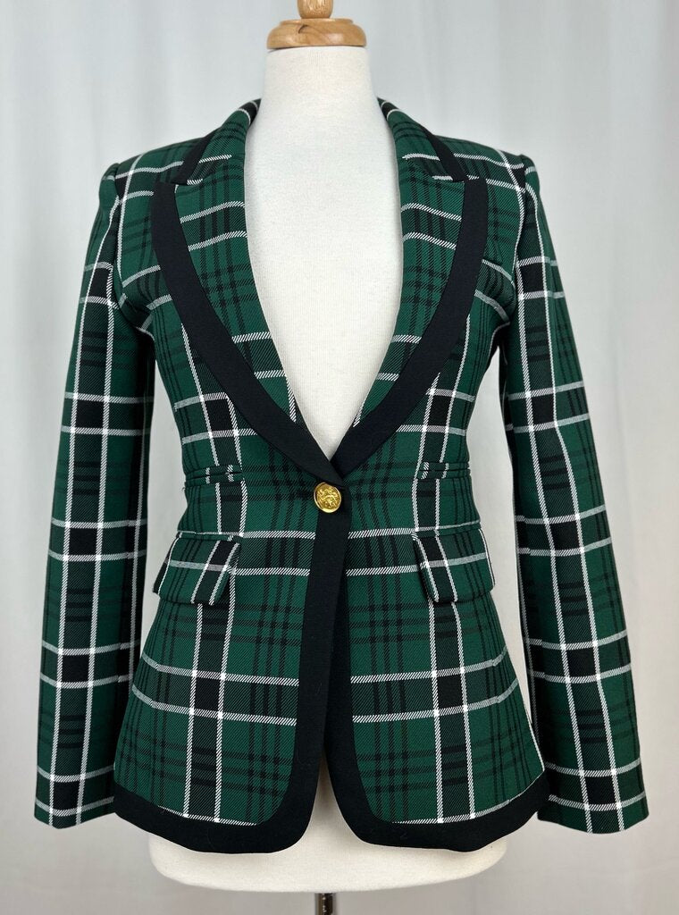 Smythe tartan tapered/peaked lapel blazer (size 8)