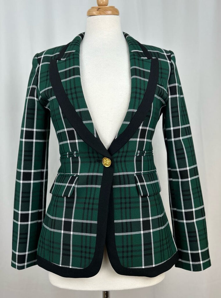 Smythe tartan tapered/peaked lapel blazer (size 8)