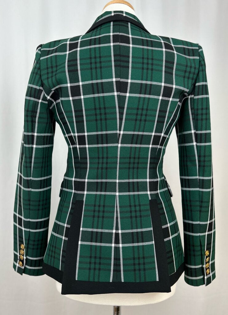 Smythe tartan tapered/peaked lapel blazer (size 8)