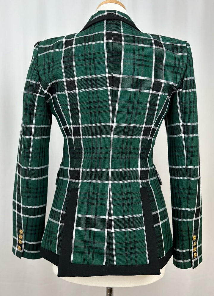 Smythe tartan tapered/peaked lapel blazer (size 8)