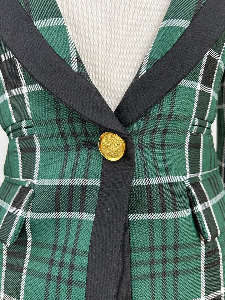 Smythe tartan tapered/peaked lapel blazer (size 8)