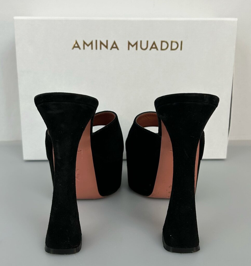 Amina Muaddi (SSENSE) Dalida suede platform heel (size 8)