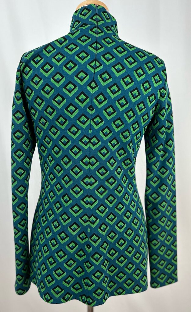 Diane Von Furstenberg geometric mockneck tunic (S)