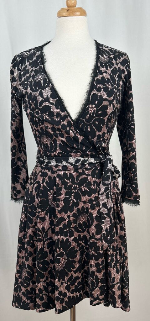 Diane Von Furstenberg lace pattern wrap dress (size 8)