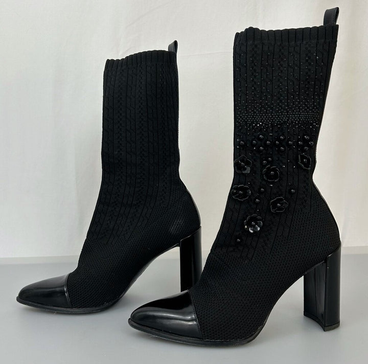 Stuart Weitzman "Carmella" embellished sock boot (size 7)