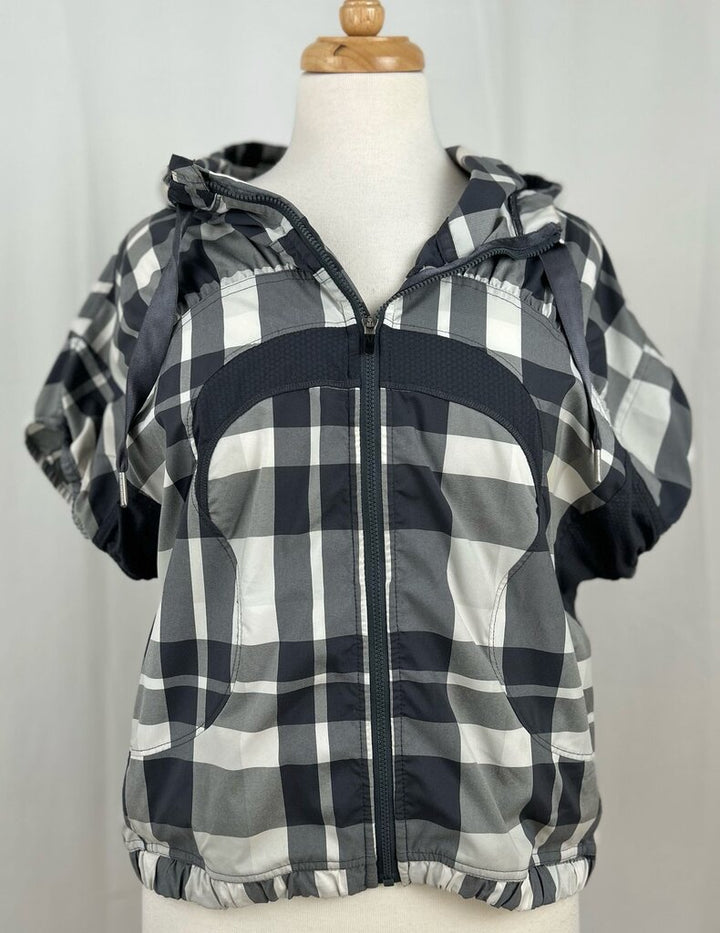 Lululemon plaid hooded windbreaker (size 8)