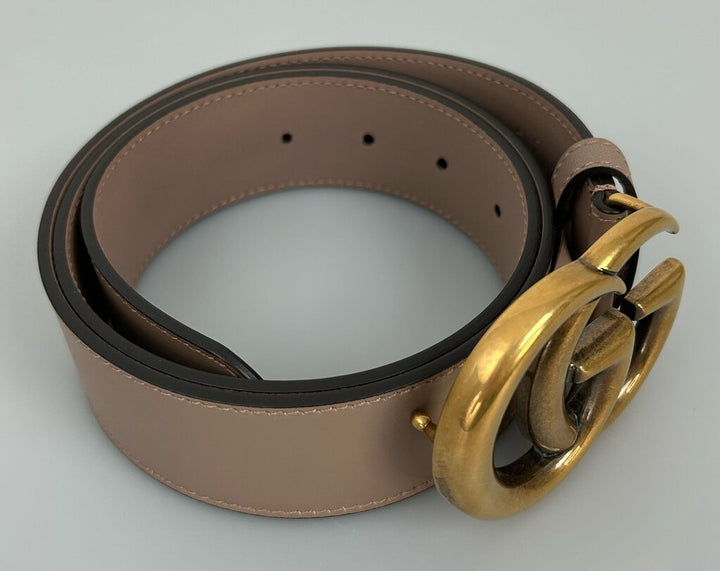 Gucci brass GG leather belt (size 85/34)