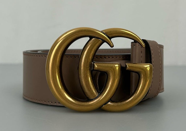 Gucci brass GG leather belt (size 85/34)