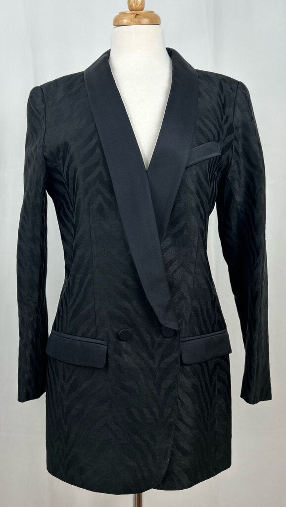 Smythe zebra print jacquard tuxedo mini dress (size 6)