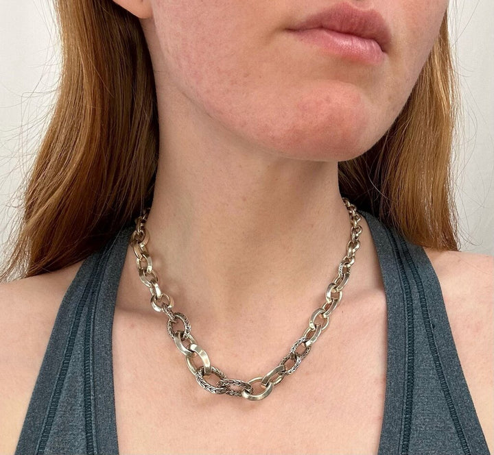 John Hardy graduated link toggle necklace