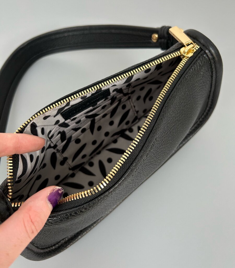 Poppy Barley "Classic Baguette" leather shoulder bag