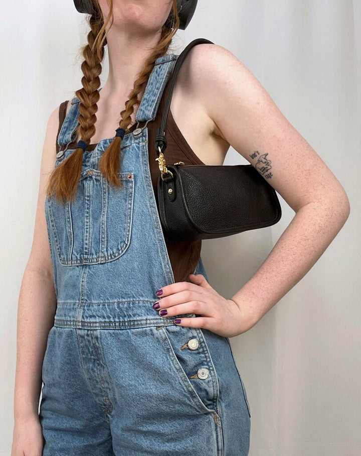 Poppy Barley "Classic Baguette" leather shoulder bag